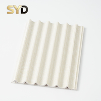 Panneau mural intérieur en WPC, composite bois-plastique ignifuge, texture bois 3D rainurée, décorations en bois, utilisation en bureau, facile à poser