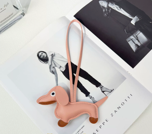 Lovely Puppy PU Leather Keychain Designer Women's Fashion <b>Light</b> Keychain Bag Pendant Stylish Keychain for Bags - Product Image 4