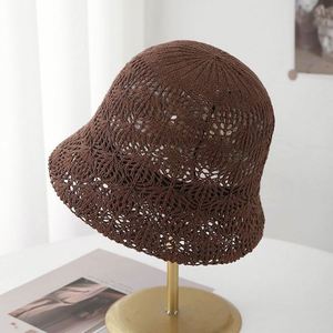 New Solid Color Simple Jacquard Knitted Hollow Out Bucket <b>Hat</b> Women Summer Breathable Sunshade Sunscreen Sun <b>Hat</b> - Product Image 6