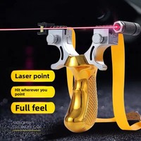 Slingshot de chasse puissant en résine, haute précision, pour la compétition en plein air, pliable, avec bande élastique et équipement laser