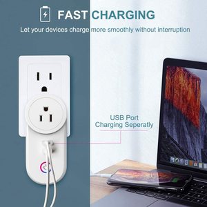 Smart WiFi <strong>Plug</strong> <strong>with</strong> 2 <strong>USB</strong> Ports Smart Socket Wireless <strong>Plug</strong> Work <strong>with</strong> Alexa,Google Home Smart Outlet WiFi Socket - Product Image 3