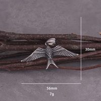 Collier Pendentif Faucon Viking en Acier Inoxydable 316L, Mythologie Nordique, Oiseau Aigle, Amulette Motard, Résistant au Ternissement, Prêt à Expédier (RTS)