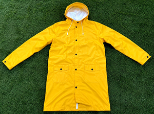 <b>Men's</b> Yellow Hooded Waterproof Long Coat Long Sleeve Button Front <b>Raincoat</b> Outerwear - Product Image 6