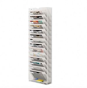 Office Home Metal Wall File <b>Holder</b> 16 Tier Hanging Wall File Organizer, for Papers Mails Folders Clipboard Magazine Organization - Product Image 2