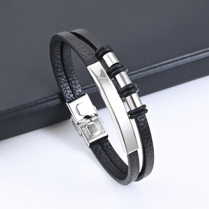 Pulsera de Acero Inoxidable Trenzada a Mano Multicapa Geométrica Unisex de Moda Europea y Americana, Informal/Deportiva, Marca SC - Product Image 5