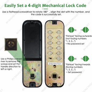 Modern <strong>Style</strong> Single Side Security Door Lock with Push Button Zinc Alloy Popular for Apartment Use <strong>Code</strong> Door Handle - Product Image 5