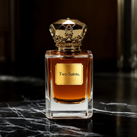 Flacon de parfum en verre vide avec bouchon couronne, base épaisse, rechargeable, emballage de parfum personnalisé avec logo pour marque OEM