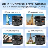 Adaptateur de voyage universel WorldPlug PD 5.6A 28W avec ports 2A3C Protection de sécurité compatible avec les écouteurs