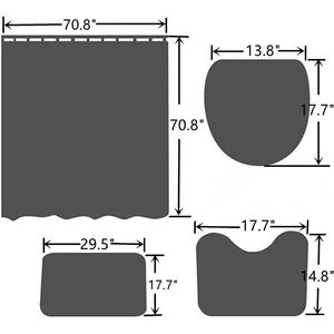 ชุดม่านห้องน้ำ4ชิ้นลาย3D ผีเสื้อสีฟ้าบ้านเกษตรกรกันน้ำตกแต่งห้องน้ำพรมอุปกรณ์ในฟาร์ม - Product Image 3