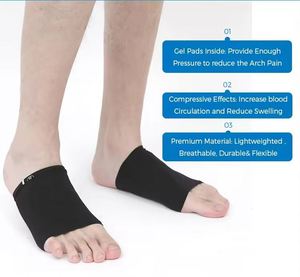 Chaussettes de soutien de la voûte plantaire en gel souple, élastiques et respirantes pour le soulagement de la douleur de la fasciite plantaire, coussinets de talon pour chaussures, antibactériens - Product Image 4