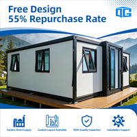 Maison conteneur extensible 20 pieds 30 pieds 40 pieds, villa de luxe préfabriquée modulaire 2 3 4 chambres pour hôtel