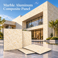 Panneau composite en aluminium marbré revêtu de PVDF de 4 mm, 4x8 pieds, à veines fines, pour la décoration de façade d'entrée