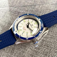 Tandorio Executive Watch NH35 PT5000 Dôme automatique Saphir 200m WR Bracelet en caoutchouc Coffret cadeau d'entreprise