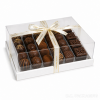 Boîte de transport rectangulaire écologique pour desserts avec couvercle transparent, en carton alimentaire, pour mini-gâteaux, pâtisseries, mousses, lot de 12/24