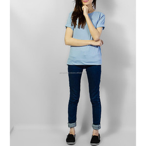 T-shirt en coton pour femmes, haut estival et long, à la mode, imprimé personnalisé, avec matériau de haute qualité - Product Image 5
