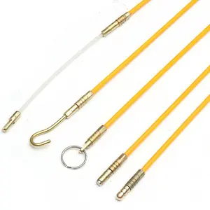 Fiberglass Fish Tape with Pull/Push Kit for Electrical Wire Running - Long-Lasting, Durable Solution for Cable Management