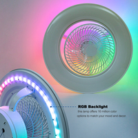 Ventilateur de plafond LED moderne 94W DC en acrylique, dimmable 220V, avec télécommande, 6 vitesses, faible bruit, éclairage de chambre