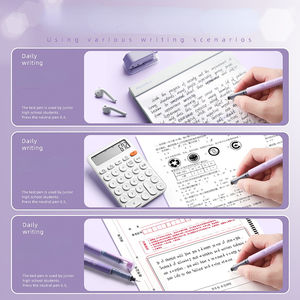 Прямая жидкая Ручка-роллер, Черная гелевая ручка, набор из 6 штук, Студенческая черная ручка 0,5 мм - Product Image 3