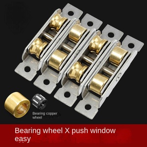 Roulettes coulissantes en verre matériel de fenêtre raccord en acier inoxydable fenêtre poulie fente roues silencieux cuivre U rainure piste porte rouleau - Product Image 3
