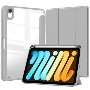 Voor Ipad Mini 6 Case Transparante Pen Slot Smart Lederen Case Voor Ipad Mini 6