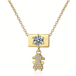 Cadeau pour la fête des mères, bijoux, fiançailles, mariage, collier avec pendentif en forme de croix en or 18 carats, designs personnalisés - Product Image 3