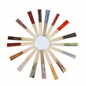 Abanico de Bambú Personalizado de 21 cm, Estilo Arte Folclórico, Abanicos de Mano Vintage con Cubierta de Tela, Flores Pintadas, Regalo Empresarial - Product Image 2