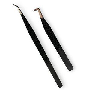 Nouvelles Pinces à Épiler Tendance en Promotion pour Isolation des Cils, à Pointe Courbe en Acier Inoxydable, Personnalisables avec Pointe en Fibre pour Extensions de Cils - Product Image 5