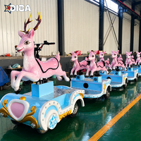 Train miniature de Noël sans rails, 9 places, train touristique pour enfants avec rennes de Noël, pour parcs extérieurs et rues piétonnes
