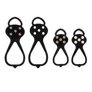 Crampons antidérapants en silicone pour chaussures et bottes, avec 5 pointes en acier, pour la glace et la neige - Product Image 4