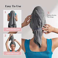 Serviettes de bain en microfibre épaisses à séchage rapide pour salon, turban absorbant, 60x100cm, haute absorption, écologiques