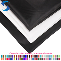 Tissu de doublure en taffetas 100% polyester 190T pour sacs, imperméable, enduit PD/PU/argent, motif uni noir pour doublure intérieure