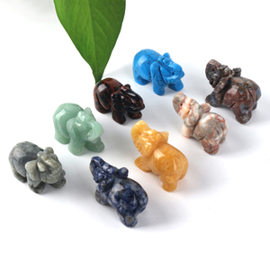Vente en gros d'éléphants sculptés en pierre de quartz rose, pierres précieuses naturelles d'origine animale, polies, pour la décoration - Product Image 3