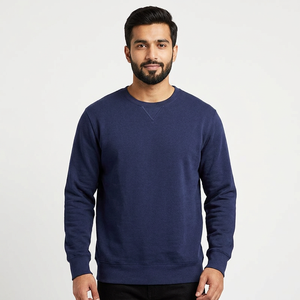 Envío rápido, etiqueta privada, logotipo bordado personalizado, sudadera básica de secado rápido para hombre - Product Image 1