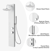 Service de gravure au laser du logo en option, panneaux miroir en acier inoxydable solide faciles à nettoyer, étanches pour la douche