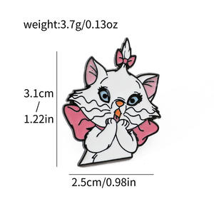 Cartoon niedliche weiße Marie Katze mit Bowknot Pins - Product Image 3
