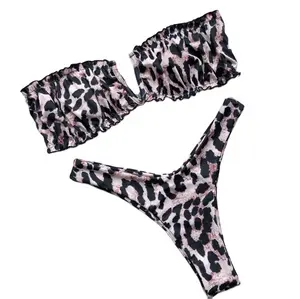 YWLG76355 सेक्सी वी के आकार का tobiquini स्तन लिपटे बिकनी यूरोपीय और अमेरिकी अनुकूलित swimwear के पुनर्नवीनीकरण कपड़े swimwear के