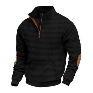 Suéter Polo de Otoño Invierno 2025 para <span class=keywords><strong>Hombre</strong></span>, Jacquard a Cuadros, Cuello Alto con Cierre, Prenda Exterior Informal y Holgada - Product Image 6