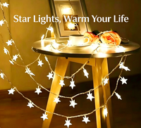 IP65 Wasserdichte Dimmbare Stern-LED-Lichterkette, Einstellbare Länge Innen-Lichterkette für Weihnachtsbaum Hochzeitsdekoration
