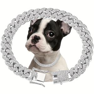 US LOCAL STOCK Hiphoppet Vente à Chaud Chaîne de Chien de Luxe en Alliage Diamant Étincelant Collier de Marche en Métal Sécurisé pour Grands Chiens - Product Image 4