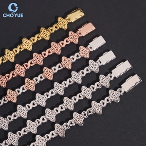 Pulseras de Moissanita en Oferta, Plata de Ley 925, Chapadas en Oro Rosa, Forma de Flor, Joyería de Lujo Unisex para Fiestas - Product Image 2