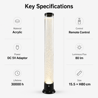 Lampe colonne d'eau à bulles LED moderne en gros, 5V DC, télécommande, veilleuse poisson pour décoration intérieure