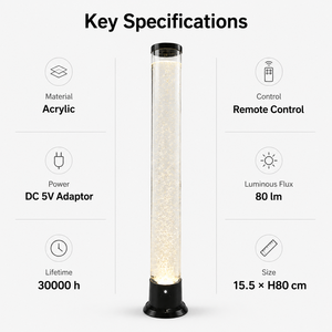<span class=keywords><strong>Lampe</strong></span> <span class=keywords><strong>colonne</strong></span> d'eau à bulles LED moderne en gros, 5V DC, télécommande, veilleuse poisson pour décoration intérieure - Product Image 2