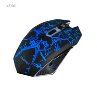 Souris de jeu mécanique MANMU, best-seller, rétroéclairage LED, interface USB, design ergonomique pour droitiers, 7 boutons, capteur optique