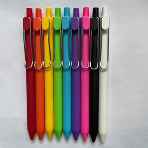 Novel Plastic Gel Ink <b>Pen</b> Rubberized Pastel Colors Soft Touch <b>Retractable</b> Click Gel <b>Pens</b> for Office School - Product Image 4