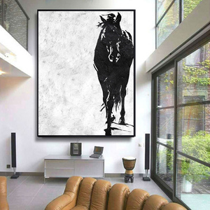100% dipinto a mano decorazioni per la casa astratto minimalista soggiorno Wall Art in bianco e nero <span class=keywords><strong>dipinti</strong></span> <span class=keywords><strong>ad</strong></span> <span class=keywords><strong>olio</strong></span> su tela <span class=keywords><strong>cavalli</strong></span> - Product Image 1