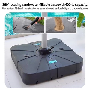 Extra <b>Large</b> 3m Solar LED Beach Advertising Market <b>Umbrella</b> Swimming Pool Travel Use Manual Control Windproof Canopy Iron - Product Image 4