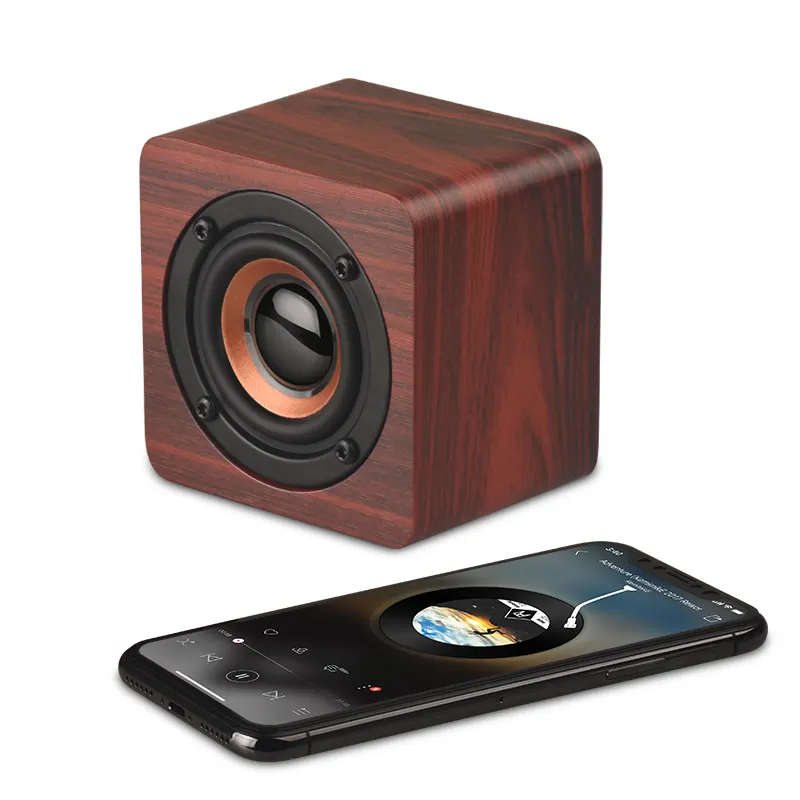 Aangepaste Draagbare Mini Speaker Hout Bluetooth Speaker Voor Mobiele Telefoon