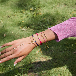 Fashion Charm <b>Bracelets</b> Women's 18K Gold Plated Rope With <b>Love</b> Letter Beads For Friendship Gift Jewelry - Product Image 4