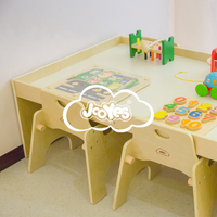 Ensemble table et chaises d'étude en bois au design moderne réglable pour les tout-petits et la maternelle pour la salle de classe et l'école