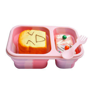 Tái Sử Dụng Silicone <span class=keywords><strong>Ice</strong></span> <span class=keywords><strong>Cream</strong></span> Bento Hộp Container 2 Ngăn Silikon Thực Phẩm Hộp Rò Rỉ Bằng Chứng Đóng Mở Hộp Ăn Trưa Cho Trẻ Em - Product Image 3